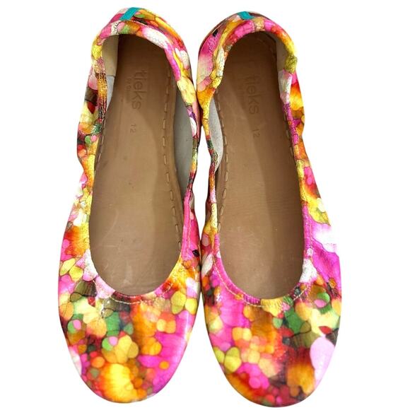 Tieks by Gavrieli Aquarella Pink & Orange Watercolor Floral Ballet Flat - Picture 2 of 8